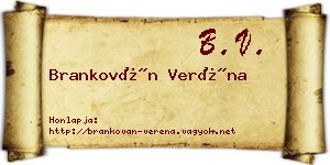 Brankován Veréna névjegykártya